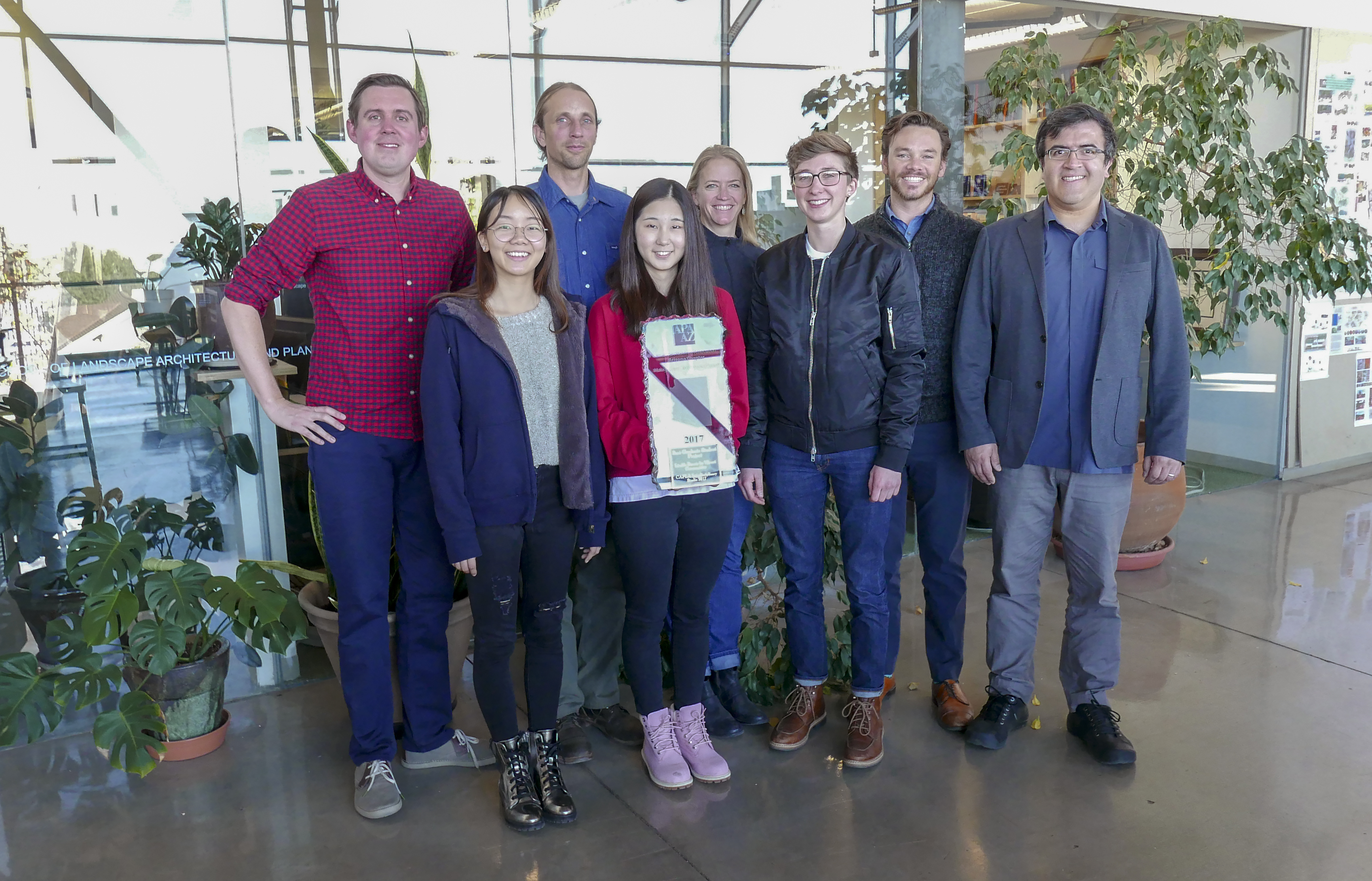 Faculty and students in CAPLA's interdisciplinary urban design studio included Arlie Adkins, Brad Kindler, Kelly Cederberg and Chris Ortiz y Pino and Yuheng Zhang, Fei Yu, Amanda Maass and Eduardo Guerrero. Not pictured: Connor Harmon and Michele Scanze Faculty and students in CAPLA's interdisciplinary urban design studio included Arlie Adkins, Brad Kindler, Kelly Cederberg and Chris Ortiz y Pino and Yuheng Zhang, Fei Yu, Amanda Maass and Eduardo Guerrero. Not pictured: Connor Harmon and Michele Scanze